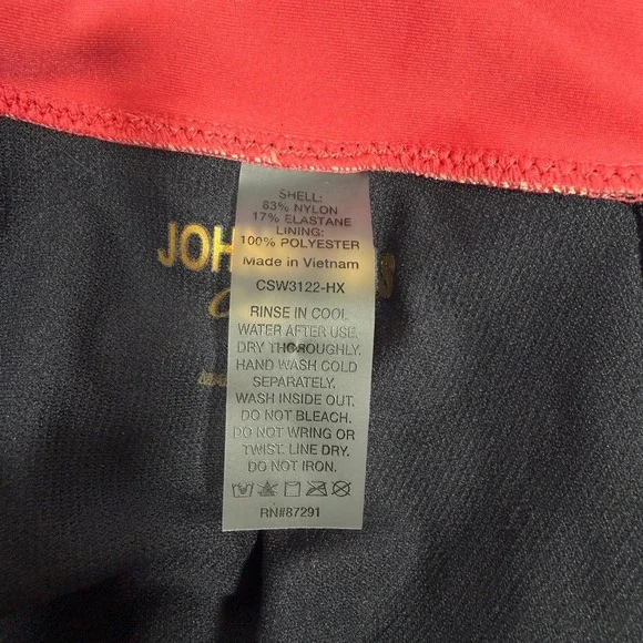 Johnny Was Floral Long Sleeve Rash Guard One Piece Swimsuit CSW3122-HX Black 1X - Picture 6 of 6